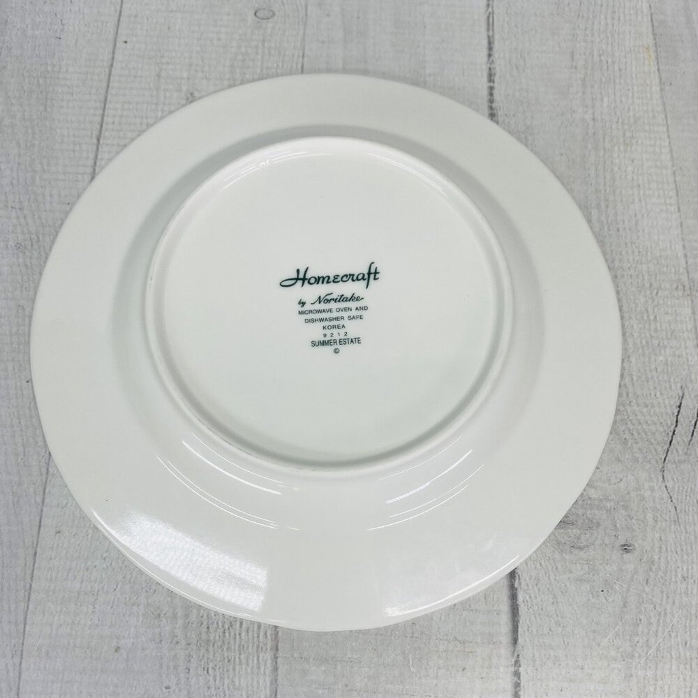 Noritake Homecraft SUMMER ESTATE Yellow Stripe Floral 8.5" Salad Plate Set of 3 - Picture 7 of 15